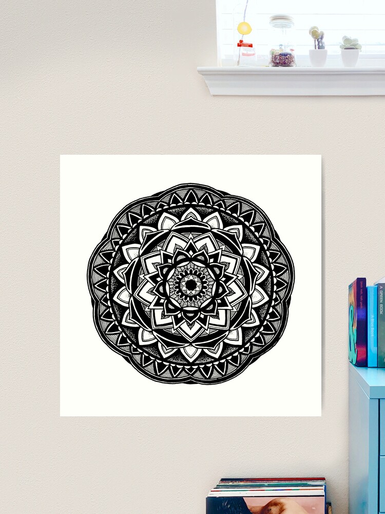 Buy Classic and beautiful black mandala Handmade Painting by MRS