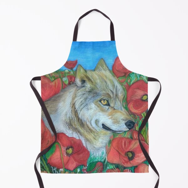 Item preview, Wolf and Red Poppies designed and sold by MariaSibireva.