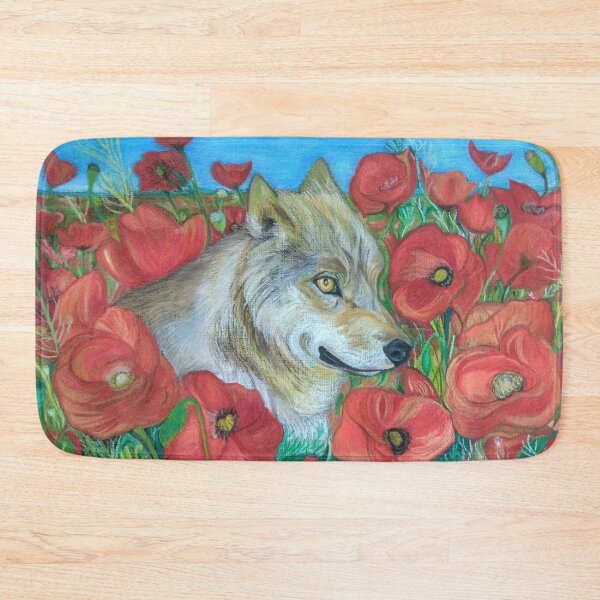 Item preview, Wolf and Red Poppies designed and sold by MariaSibireva.