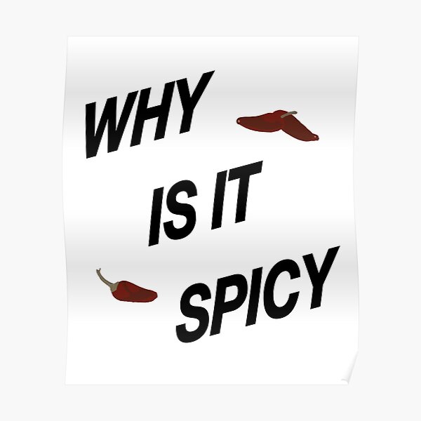 why-is-it-spicy-trending-meme-poster-for-sale-by-nuz2-redbubble