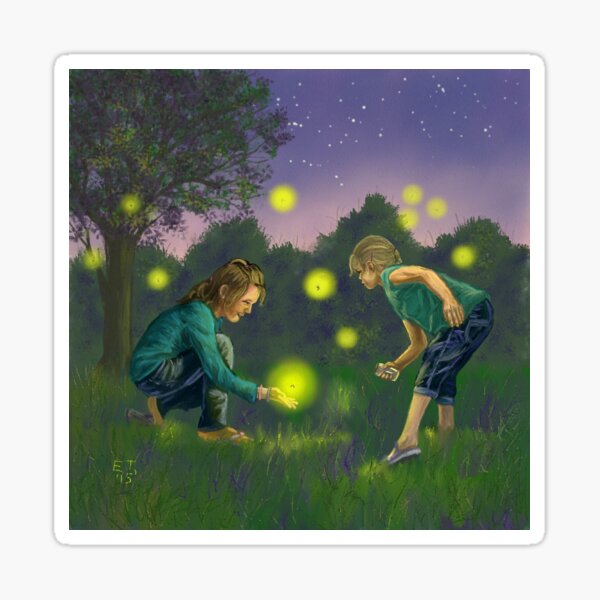 Catching Fireflies Sticker