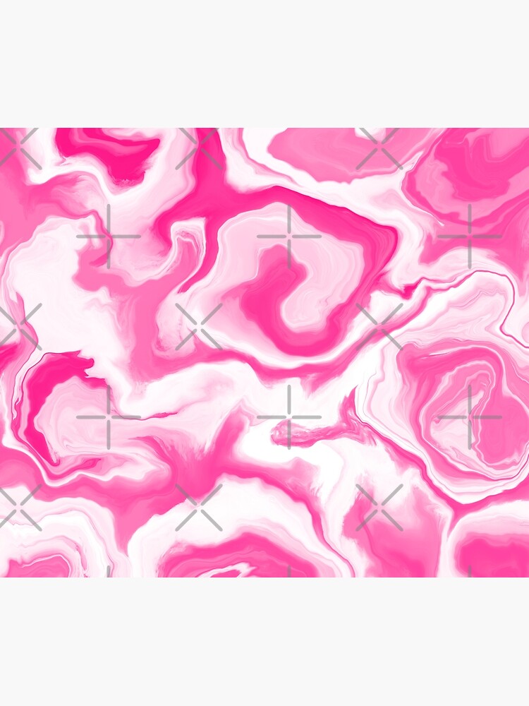 Hot Pink / Pink / White Acrylic Pour Painting by abstractnudes