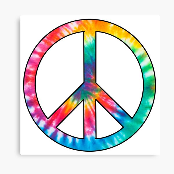 Tie Dye Peace Sign Canvas Print For Sale By Siarasmall Redbubble 