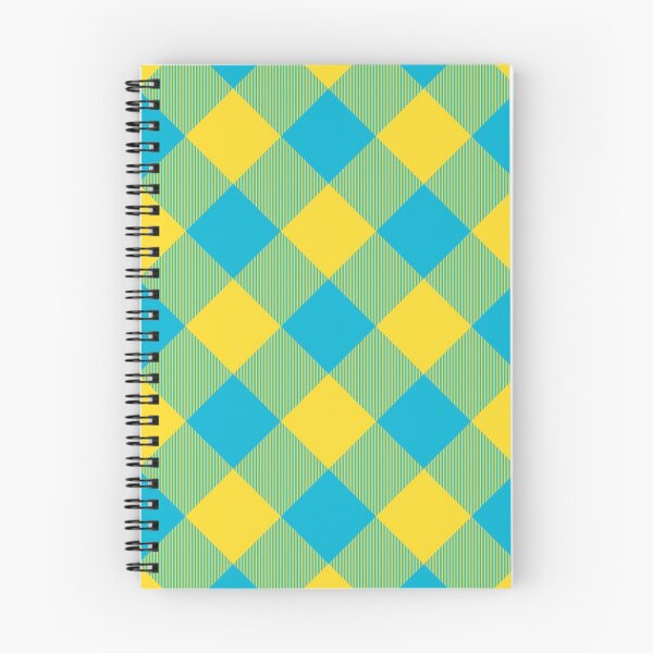 Item preview, Atoll Blue & Vibrant Yellow Cross Buffalo Twill Plaid Pattern designed and sold by 89BLACK.