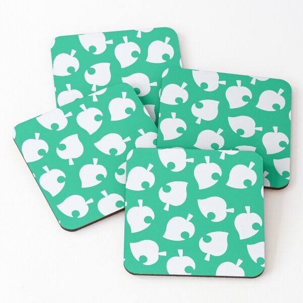 Item preview, Animal Crossing Seafoam Green Solid Leaf Face Mask designed and sold by Andrea Valcarcel (@AValcarART).