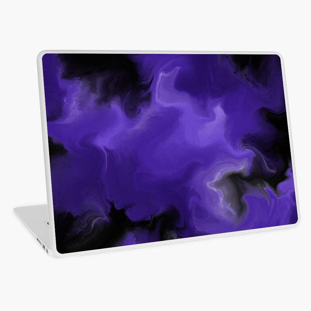 Purple / Black Acrylic Pour Painting Laptop Skin