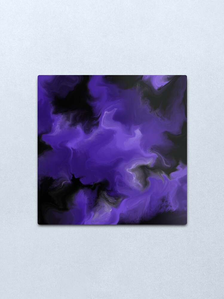 Alternate view of Purple / Black Acrylic Pour Painting Metal Print