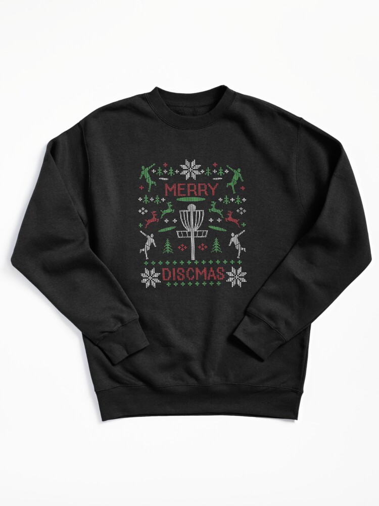 Thumbnail 2 von 7, Pullover, Frohe Discmas Disc Golf hässliche Weihnachten Pullover Digital Art designt und verkauft von TeeCreations.