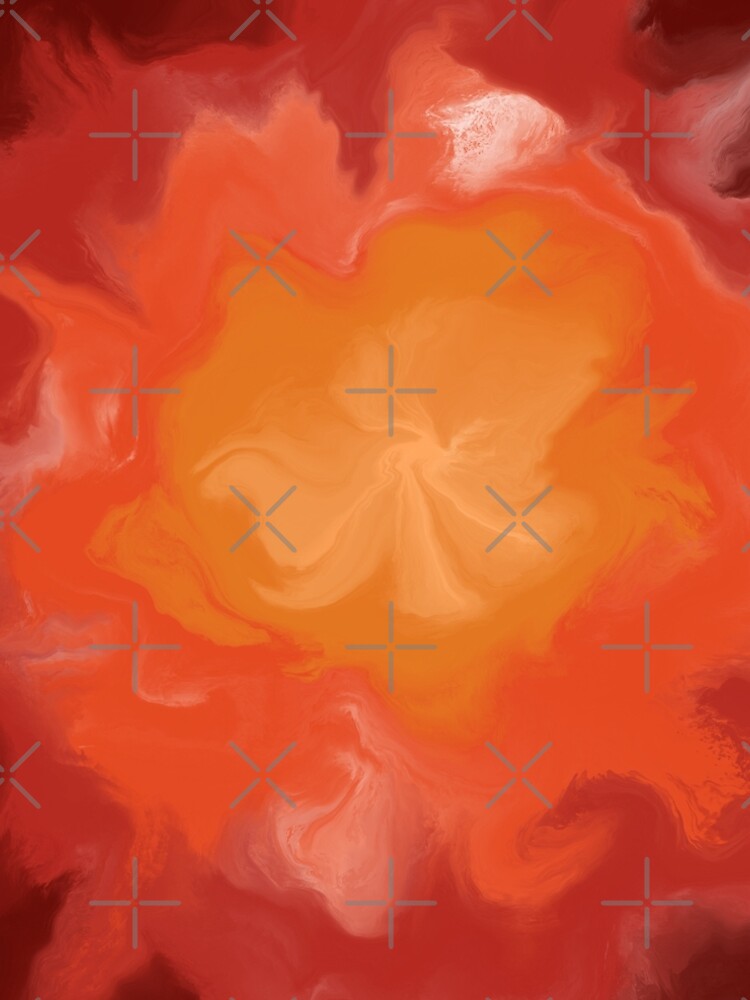 Dark Red / Red / Orange / Yellow Acrylic Pour Painting by abstractnudes