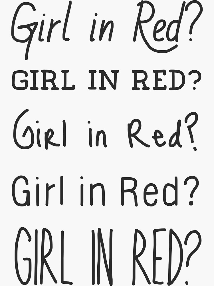 "Girl in red? x5 fonts" Sticker for Sale by emcazalet Redbubble