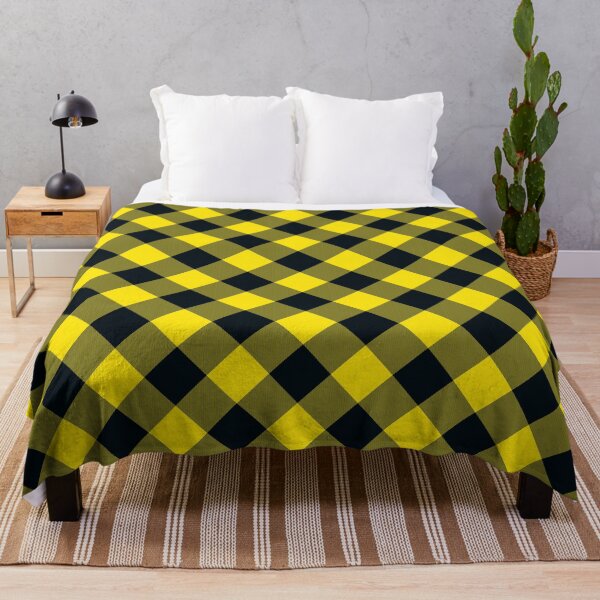 Item preview, Black Pearl & Lemon Cross Buffalo Twill Plaid Pattern designed and sold by 89BLACK.