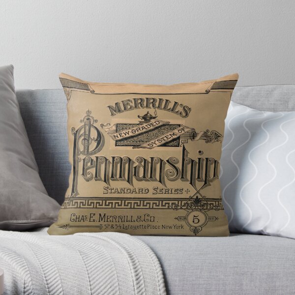 Merrill’s Penmanship Primer, 1887 Throw Pillow