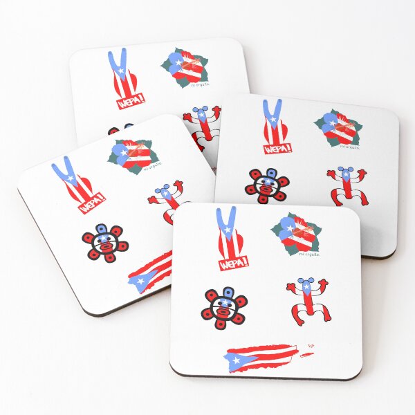 Item preview, Puerto Rican Flag Map Coqui Taino Sun Wepa Hibiscus Flower Set designed and sold by byDarling.