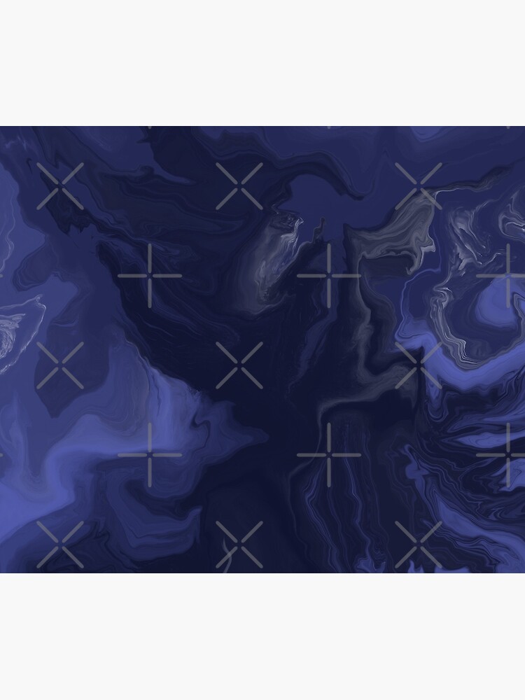 Navy Blue / Denim Blue / Indigo Blue Acrylic Pour Painting by abstractnudes