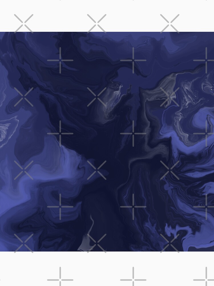 Navy Blue / Denim Blue / Indigo Blue Acrylic Pour Painting by abstractnudes