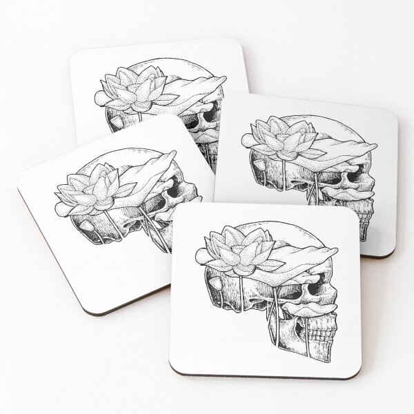 Item preview, Lotus Water Lily Skull - Side designed and sold by eDigi-Arts.