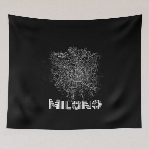 Item preview, Milano city road map black and white simple and artistic designed and sold by rashadat.