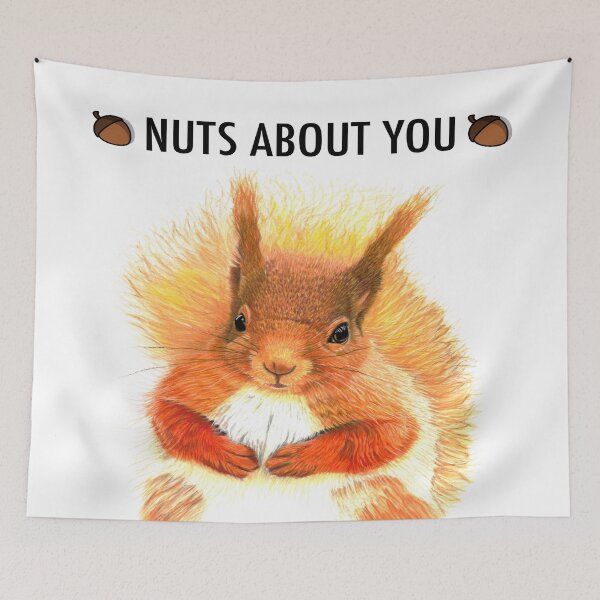 Item preview, NUTS ABOUT YOU - Cute Red Squirrel - fun slogan designed and sold by IslesArt.