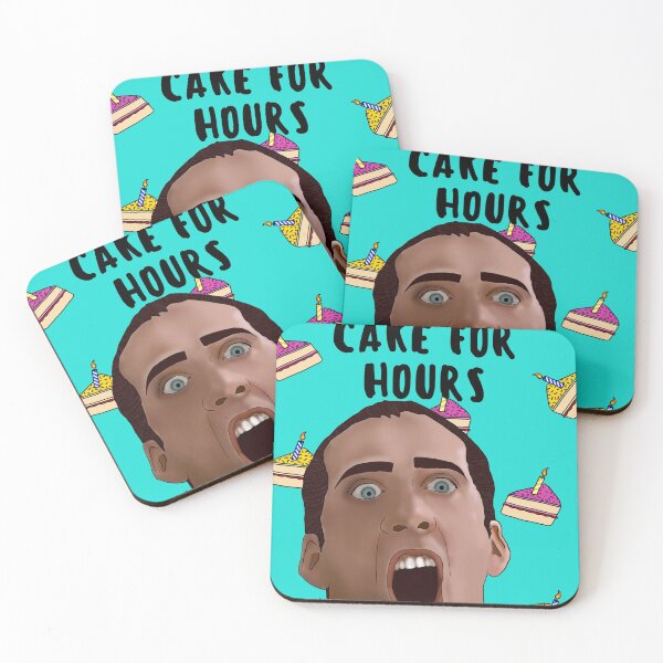 Item preview, “I could eat a cake for hours” Nicolas Cage Birthday Card designed and sold by Sweetie Darling  Design.