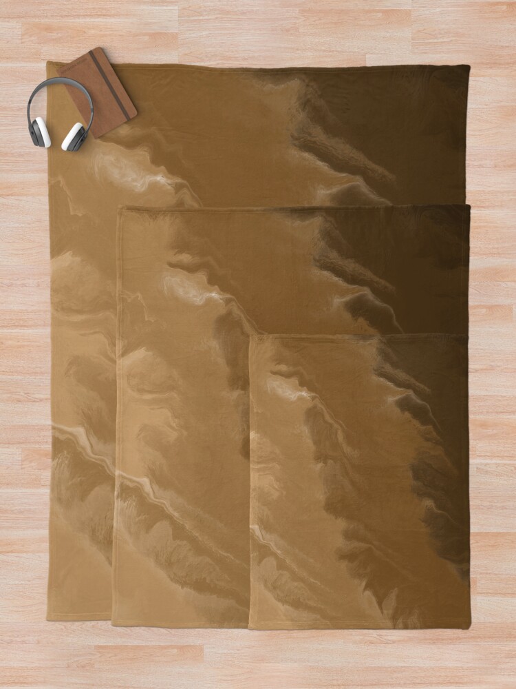 Alternate view of Brown / Tan / Taupe / Beige Acrylic Pour Painting Throw Blanket