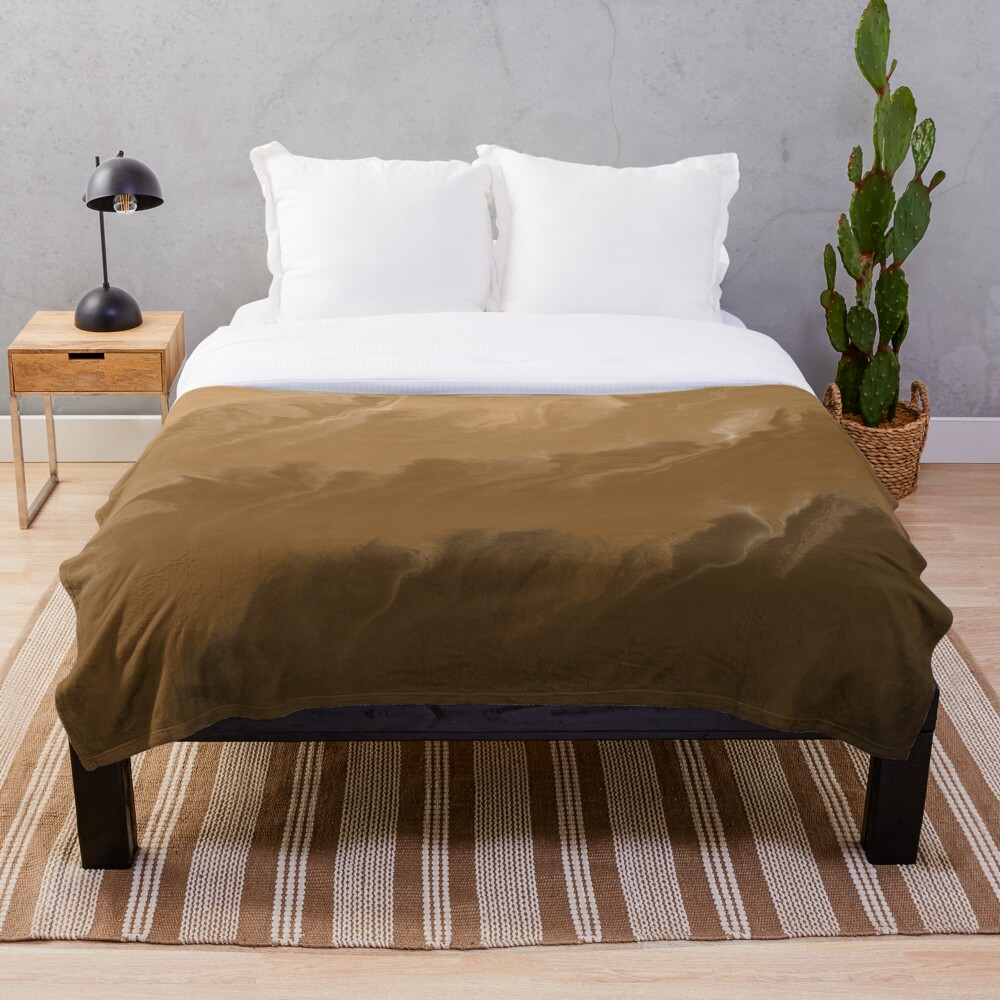 Brown / Tan / Taupe / Beige Acrylic Pour Painting Throw Blanket