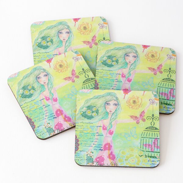 Item preview, Whimsical Girl, Meadow, Pink Butterfly In The Cage designed and sold by ZophiaSolaris.
