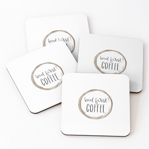 Item preview, But First, Coffee with Coffee Stain designed and sold by RobinLynneDes.