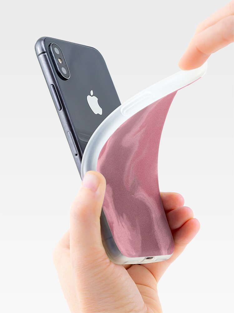 Alternate view of Blush Pink / Rose Pink / Light Pink Acrylic Pour Painting iPhone Case & Cover