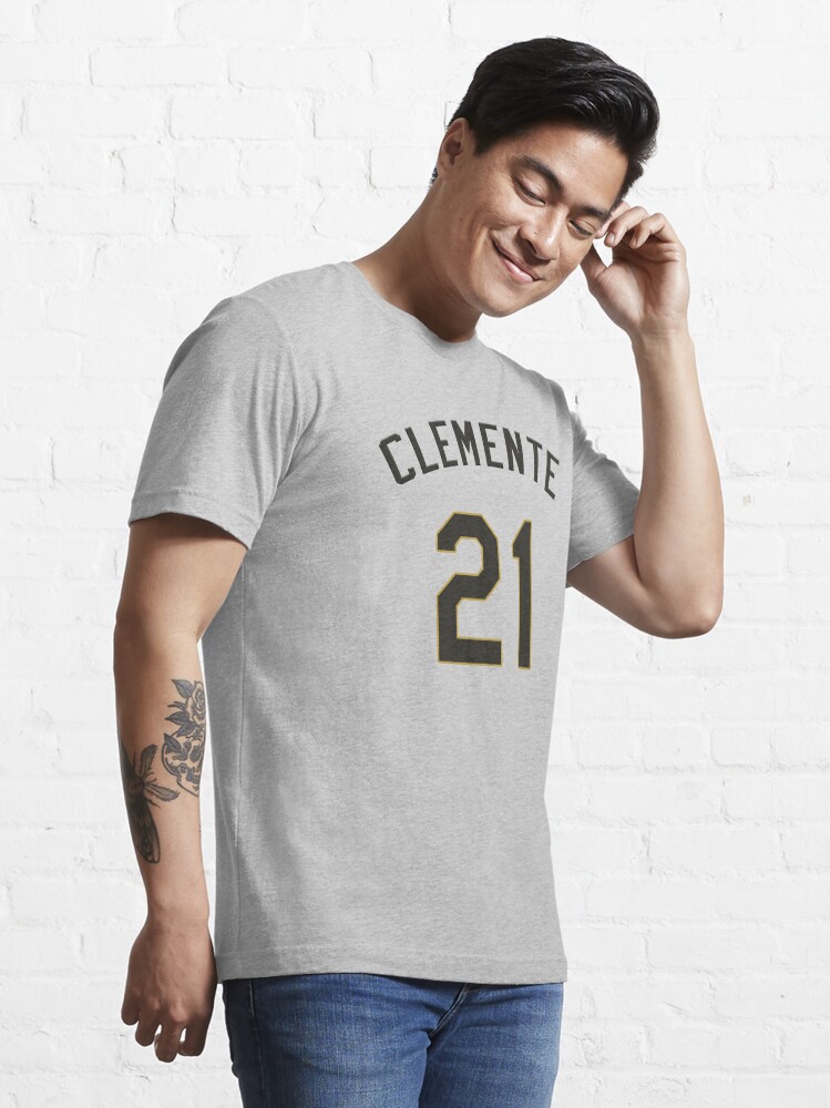 Roberto Clemente Pittsburgh Pirates Homage Illustration Tri-Blend T-Shirt -  Heather Gray