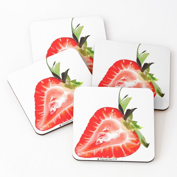 Item preview, red and juicy strawberry half designed and sold by colorfullyso.