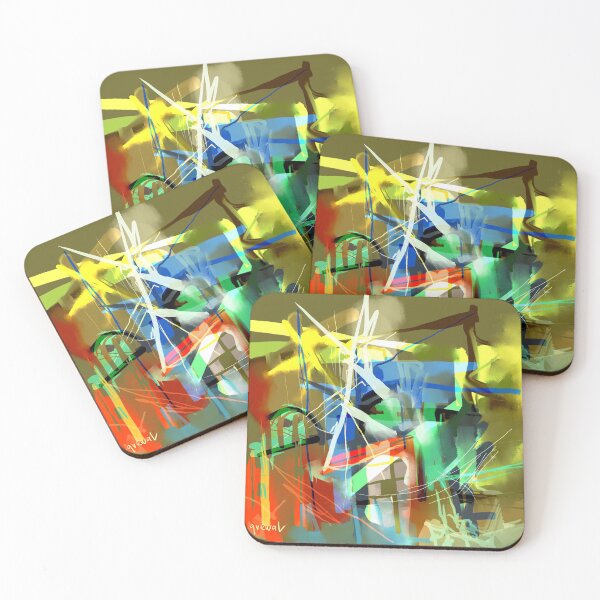 Item preview, Abstract Green and Red designed and sold by Sukhpal Grewal Ethnic Art.