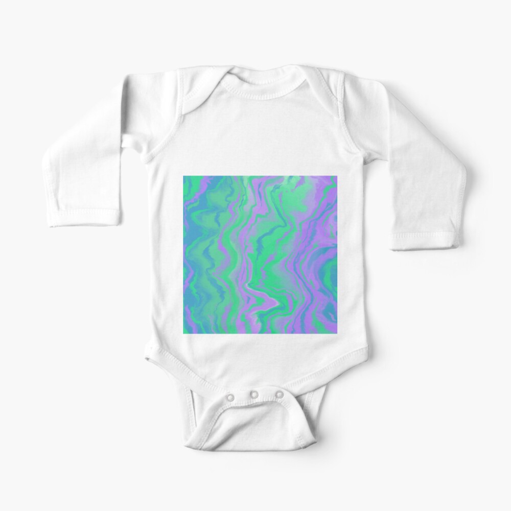 Neon Green / Pink / Blue Acrylic Pour Painting Baby One-Piece