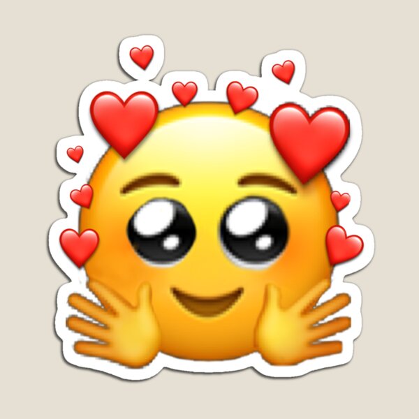 watery heart eyes hug emoji sticker\