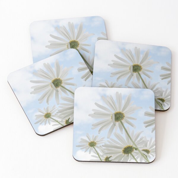 Item preview, Remembrance Delicate White Daisies against Light Blue Cloudy Sky designed and sold by nancyjcreates.