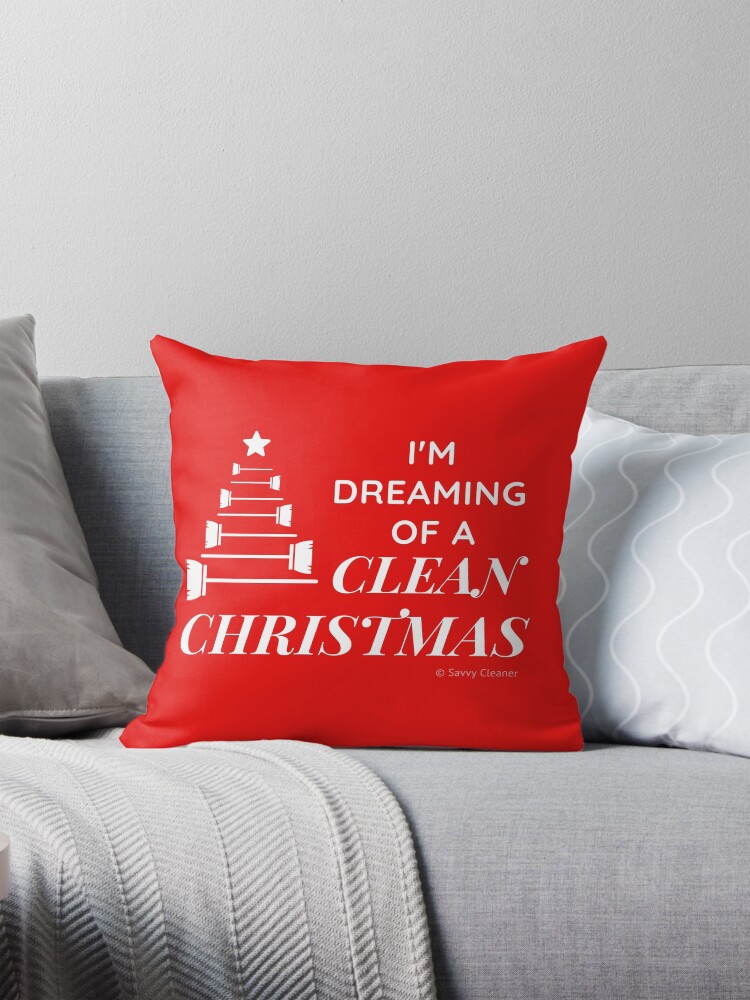 Thumbnail 1 of 4, Pillow, I'm Dreaming of a Clean Christmas designed and sold by SavvyCleaner.