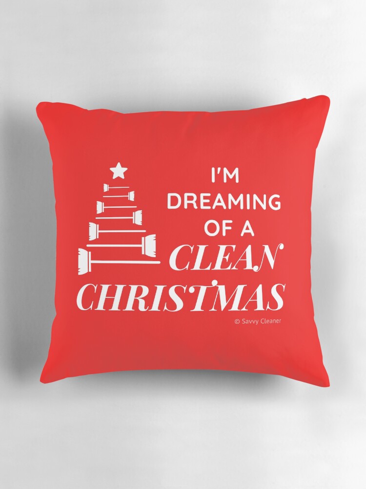 Thumbnail 3 of 4, Pillow, I'm Dreaming of a Clean Christmas designed and sold by SavvyCleaner.
