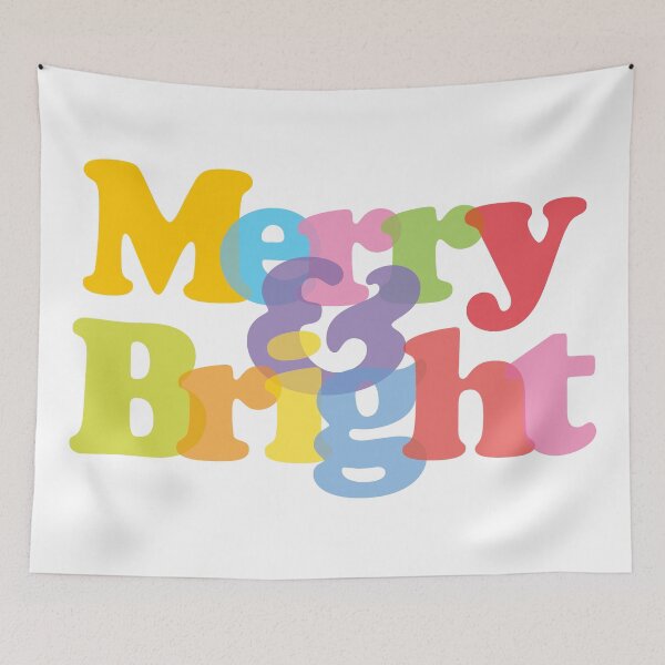 Item preview, Merry And Bright Colorful Modern Christmas Holidays Design designed and sold by theimagezone.
