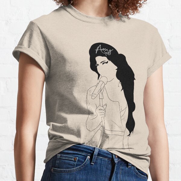 Amy Winehouse dessin au trait avec Signiture T-shirt classique