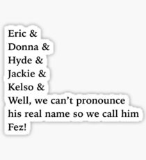 That '70s Show Names Sticker