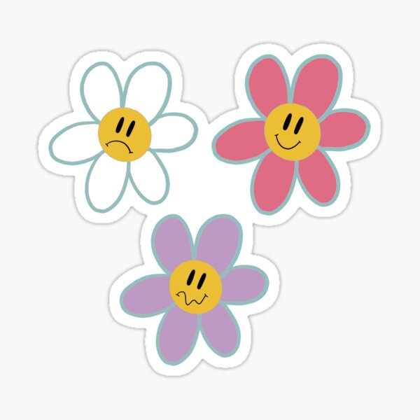 “Colorful Flower Smiley Face Pack” Sticker for Sale by astridsoutlet