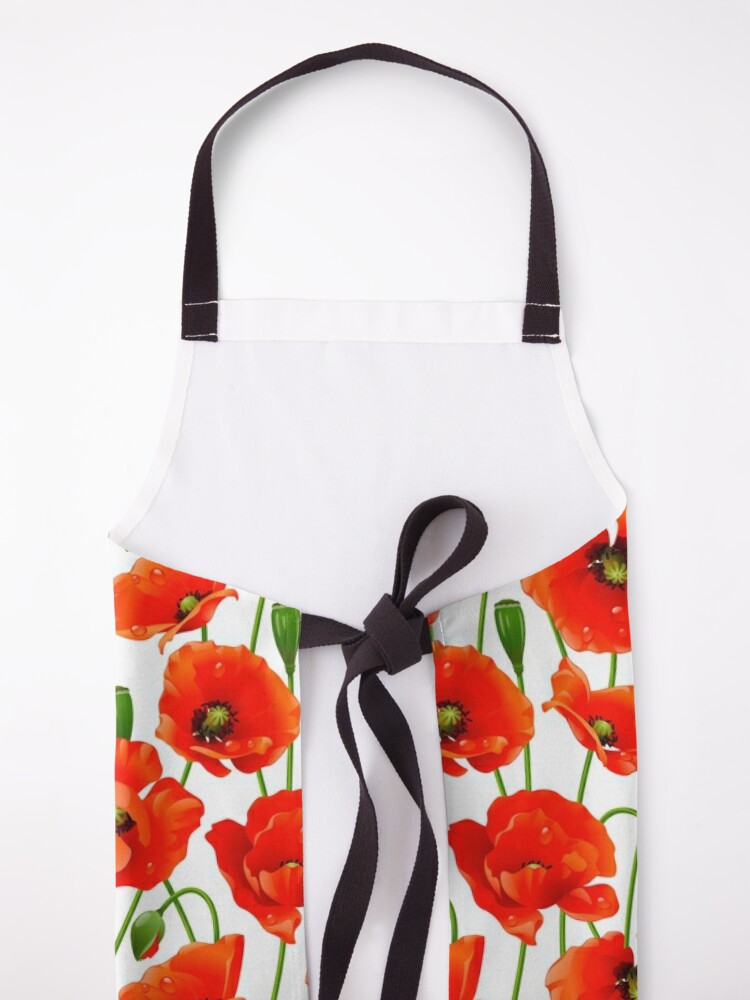 Alternate view of Beautiful Red Poppy Flowers Apron