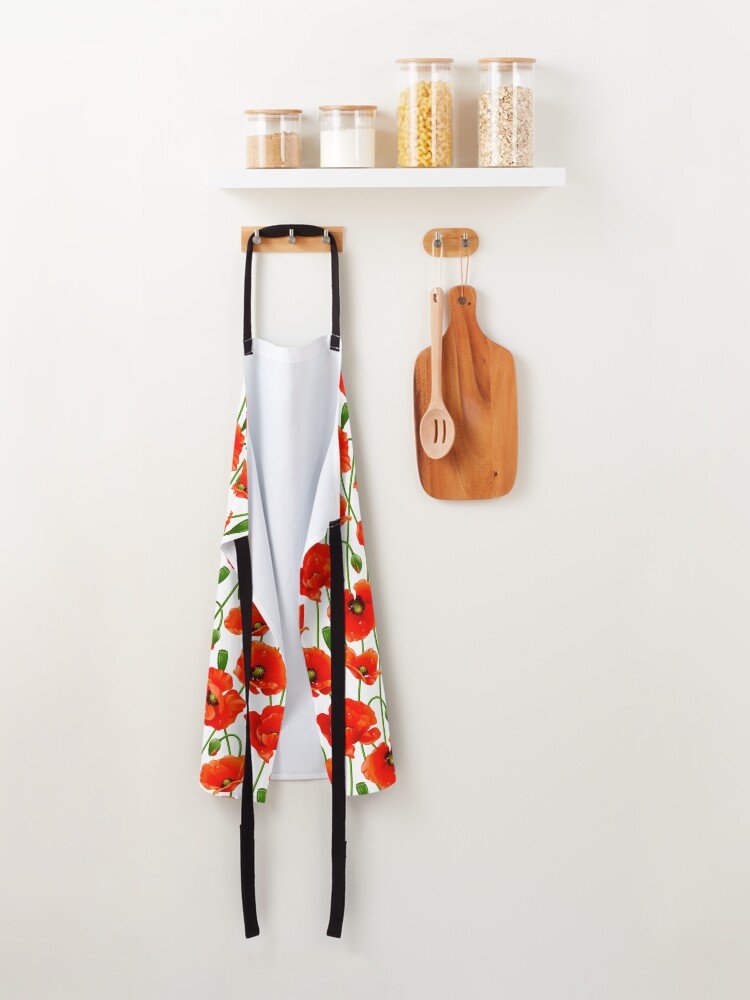 Alternate view of Beautiful Red Poppy Flowers Apron