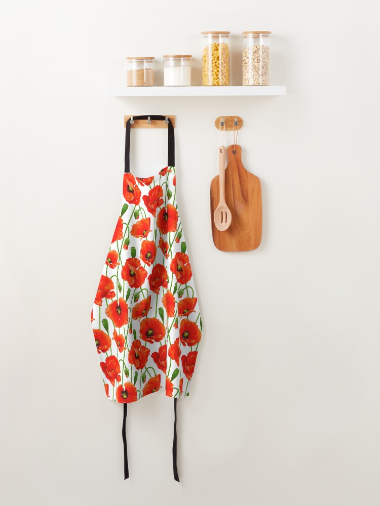 Alternate view of Beautiful Red Poppy Flowers Apron