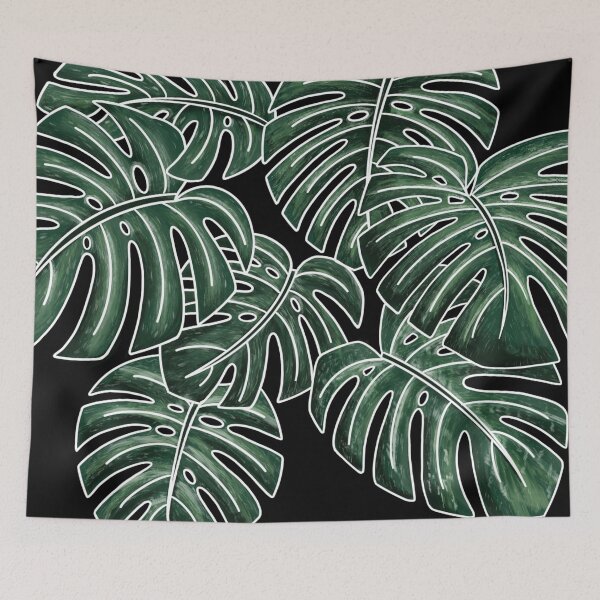 Item preview, White Outline Monstera designed and sold by mossferns.