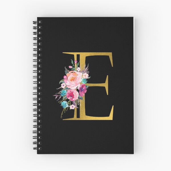 Item preview, Letter E, Floral Monogram, Watercolor Roses, Initial, Faux Gold Foil designed and sold by WildHoneyDesign.