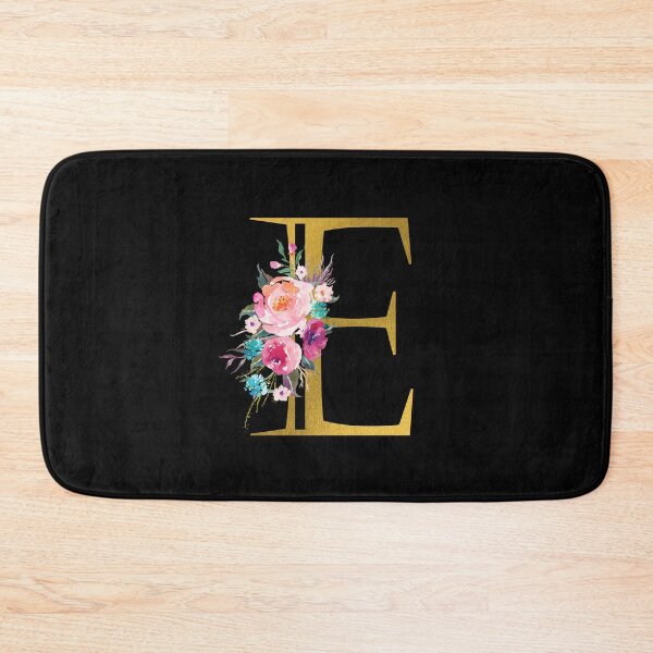 Item preview, Letter E, Floral Monogram, Watercolor Roses, Initial, Faux Gold Foil designed and sold by WildHoneyDesign.