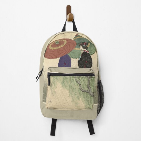 Item preview, Japanese art paint, women walk with umbrellas in the rain designed and sold by RoManSmArt.