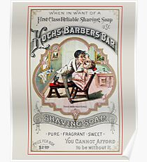 Vintage Barber Shop Advertisement Poster