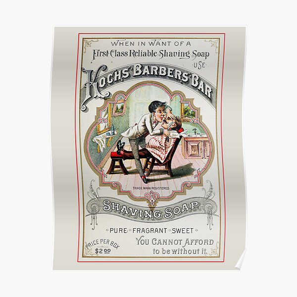 Vintage Barber Shop Advertisement Poster