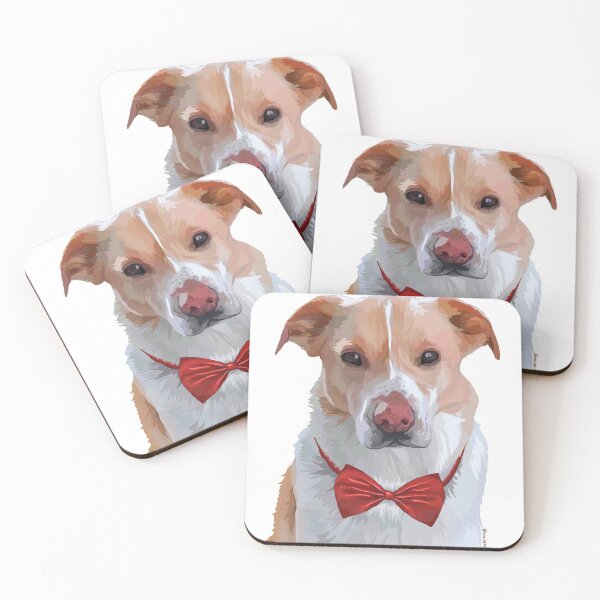 Item preview, cute husky retriever mix with red bowtie designed and sold by colorfullyso.